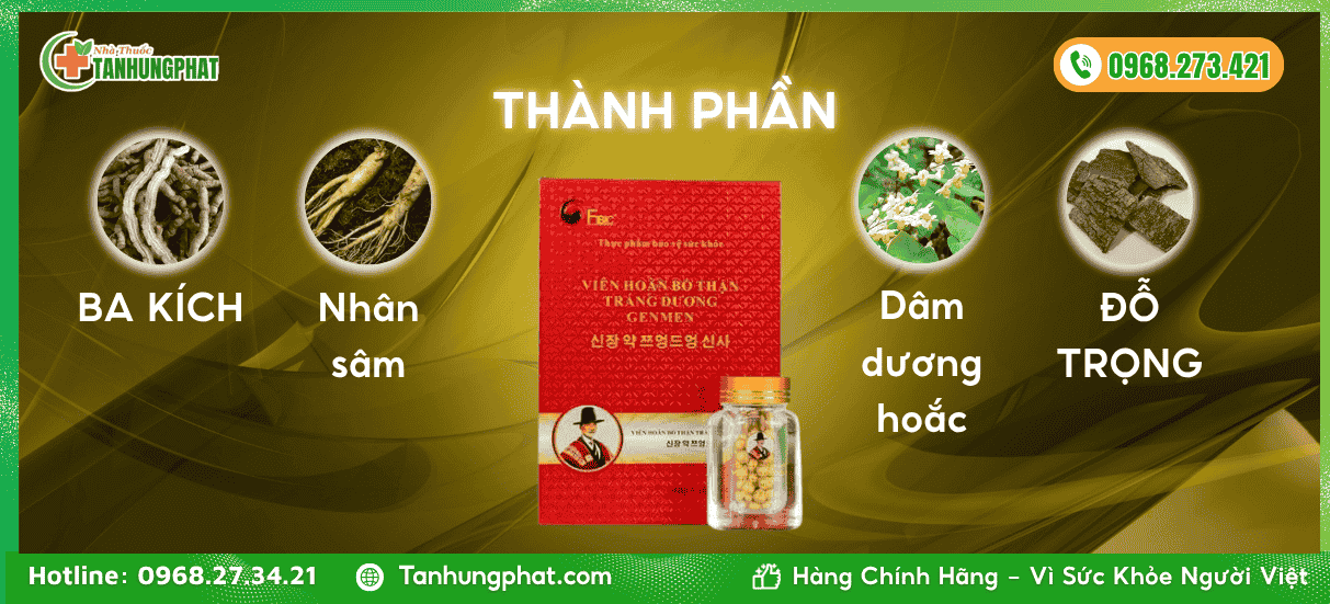 Thành phần của Viên hoàn Genmen