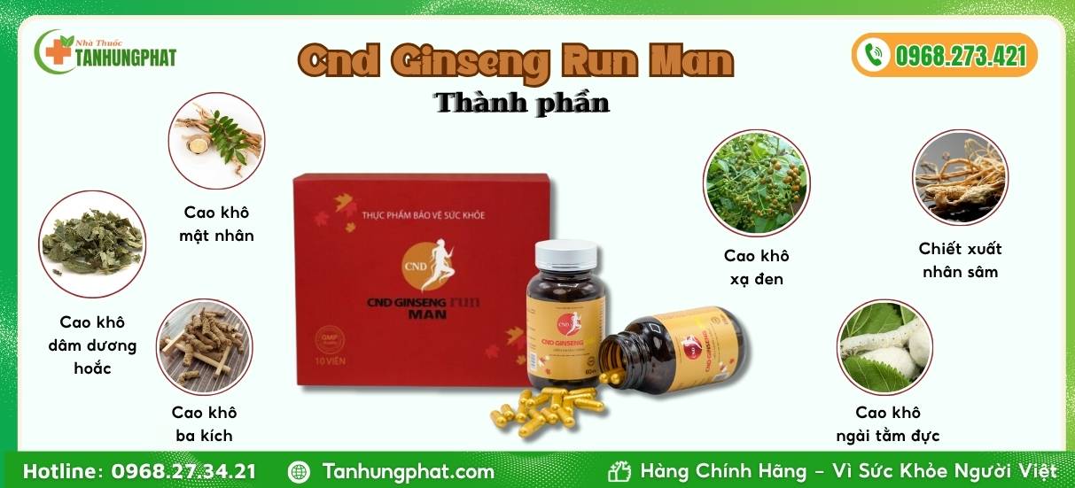 Thành phần có trong Cnd Ginseng Run Man