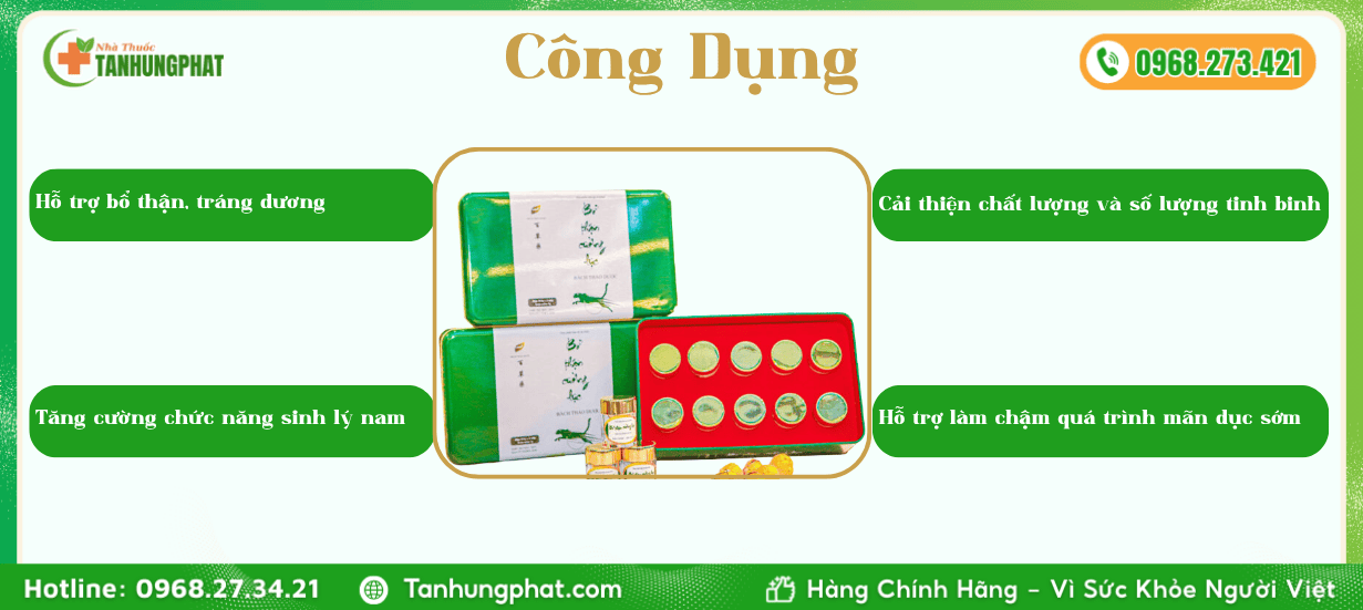Công Dụng Bổ Thận Cường Lực Bách Thảo Dược