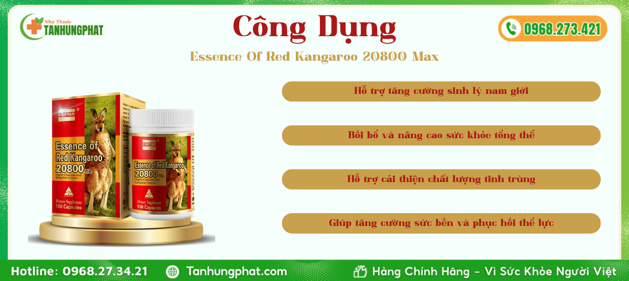 Công dụng Essence Of Red Kangaroo 20800 Max