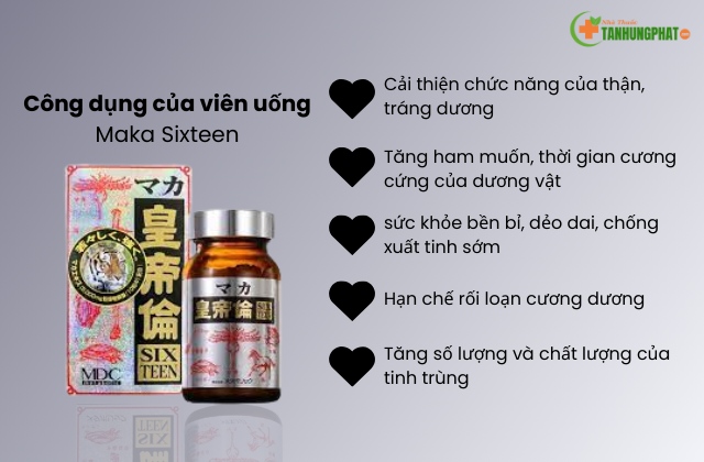 công dụng của viên uống Maka Sixteen