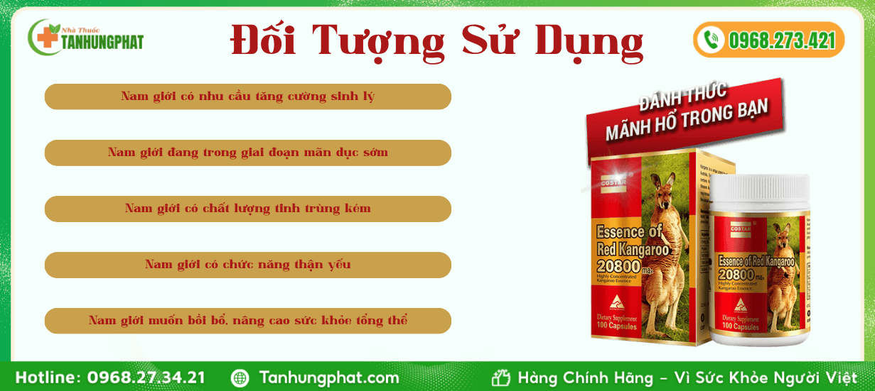 Đối tượng sử dụng Essence Of Red Kangaroo 20800 Max