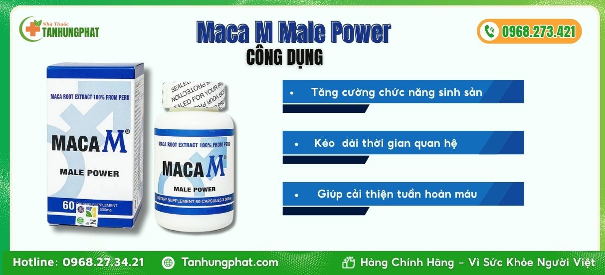 Những công dụng chính của viên uống tăng cường sinh lý nam giới Maca M Male Power