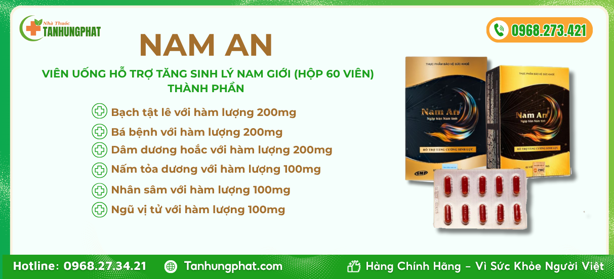 Thành phần có trong 1 viên uống Nam An