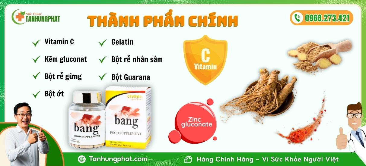 Thành phần chính của viên uống Bang Cevrai Pháp