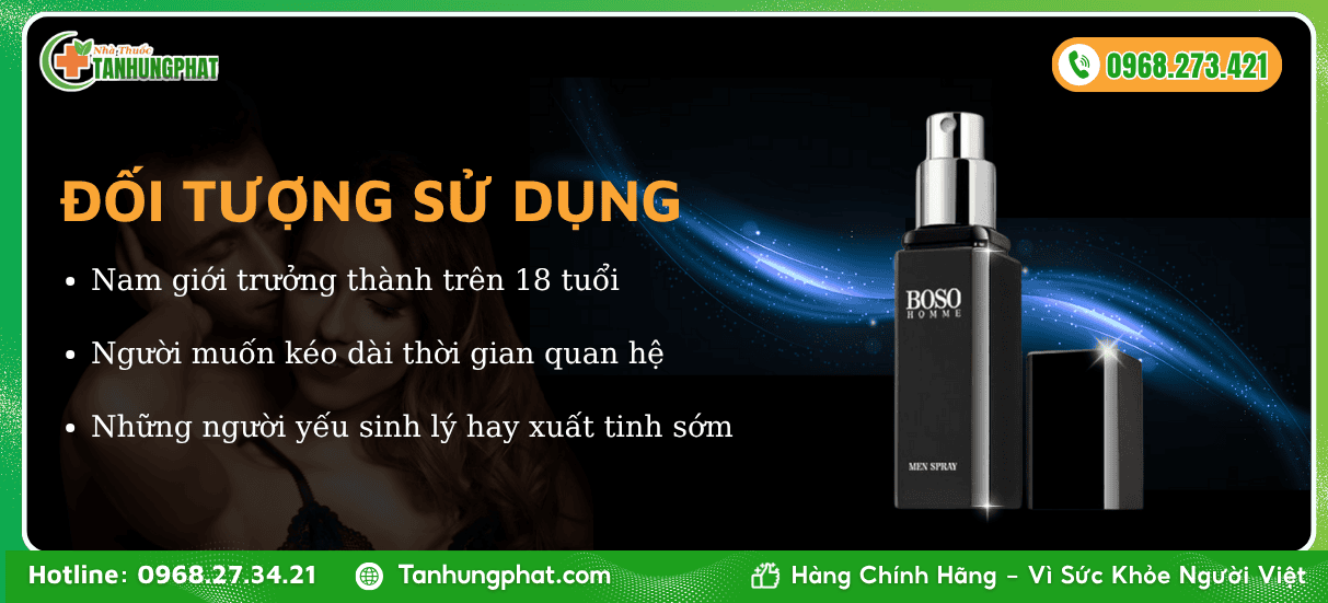 Đối tượng sử dụng chai xịt Boso Homme 