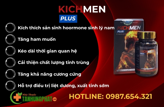 Công dụng của Kichmen Plus với sinh lý nam giới?