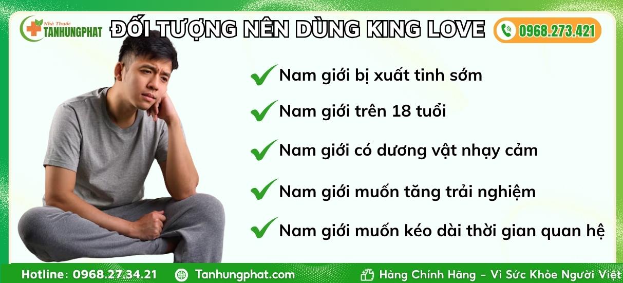 Đối tượng sử dụng chai xịt King Love