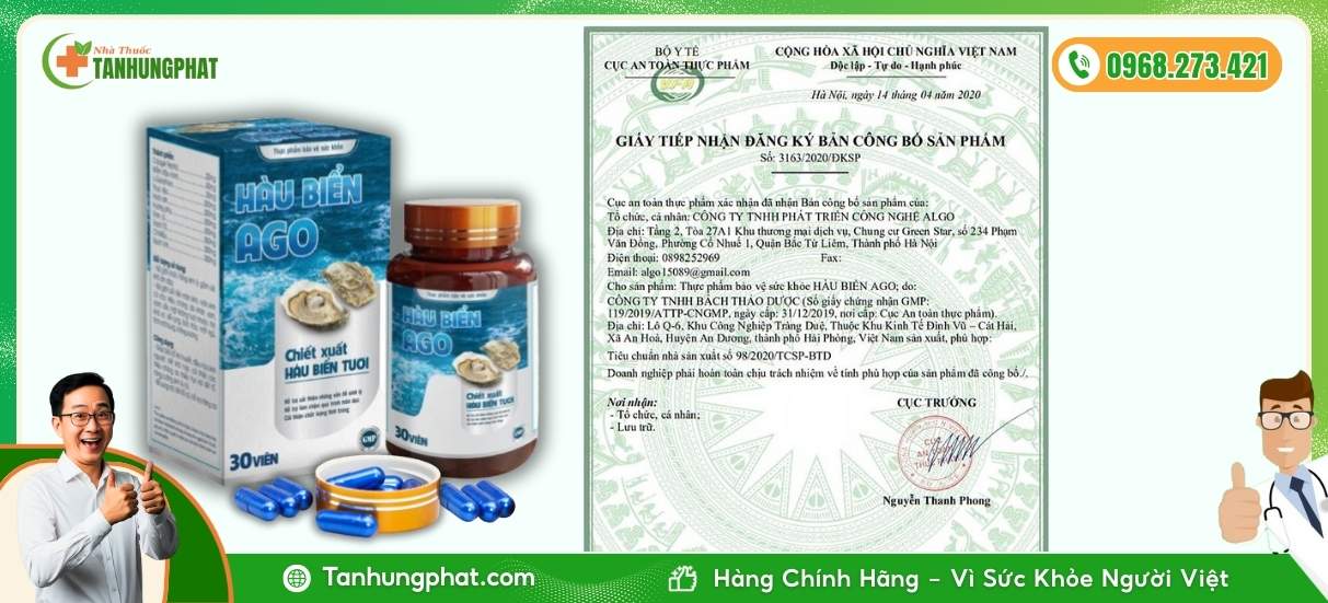 giấy chứng nhận hàu ago