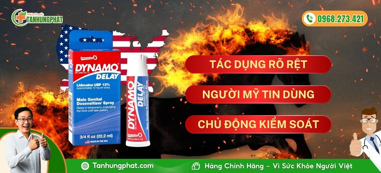 công dụng dynamo delay xịt chống xuất tính sớm
