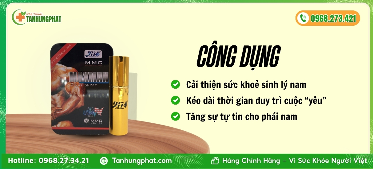 Công dụng sản phẩm chai xịt Maxman