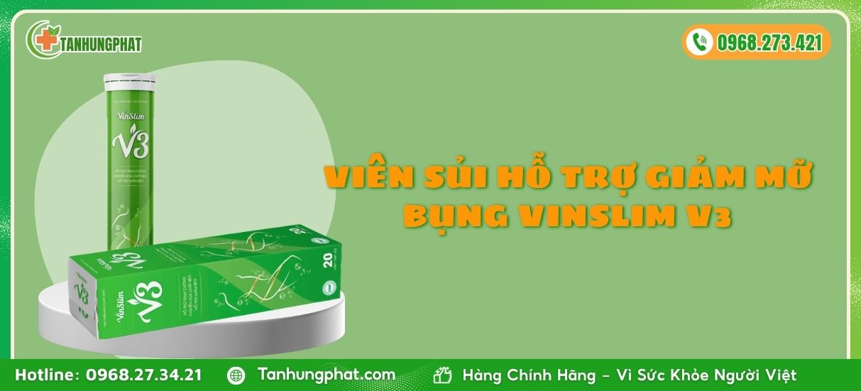 Viên Sủi Vinslim V3 Hỗ Trợ Giảm Mỡ Bụng