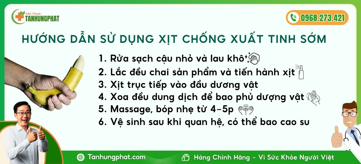Hướng dẫn sử dụng xịt chống xuất tính sớm