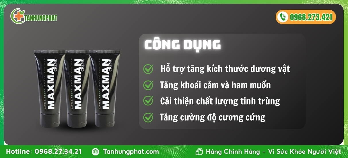 Công dụng combo 3 Gel Maxman