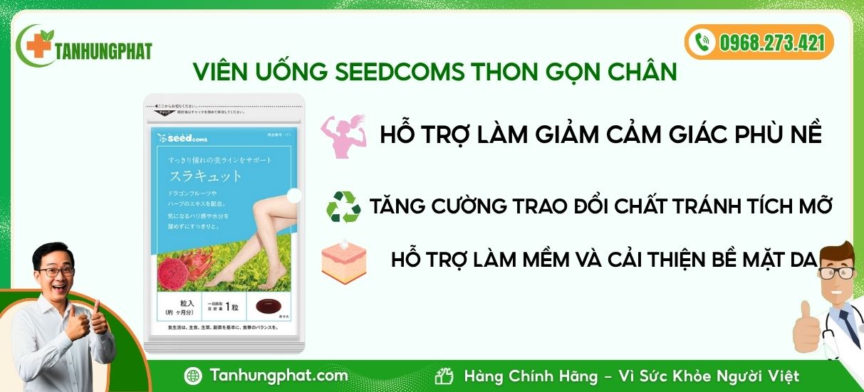 công dụng Seedcoms viên hỗ trợ thon gọn chân surakyuto