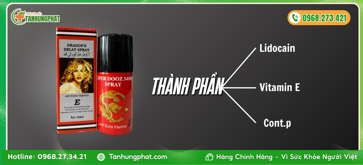 Thành phần sản phẩm Super Dooz 34000 Spray