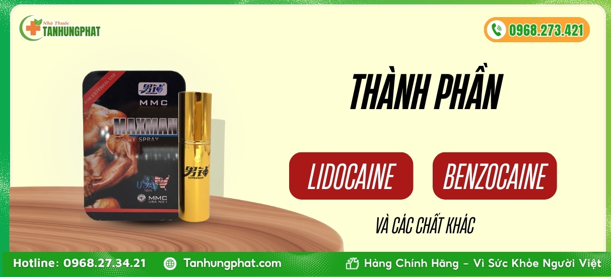Thành phần sản phẩm chai xịt Maxman