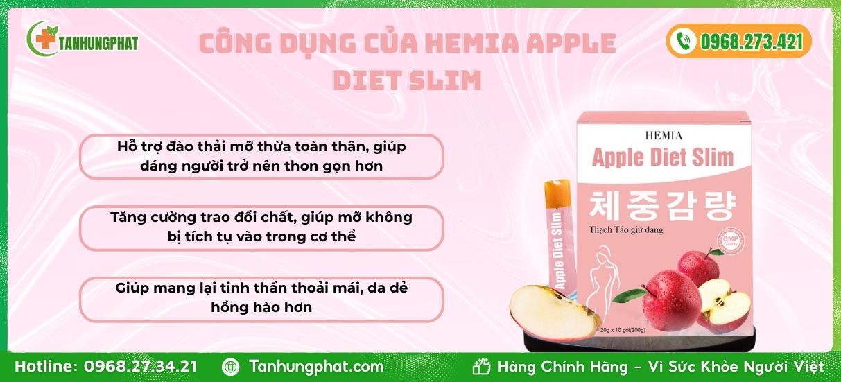 thạch táo hemia apple diet slim