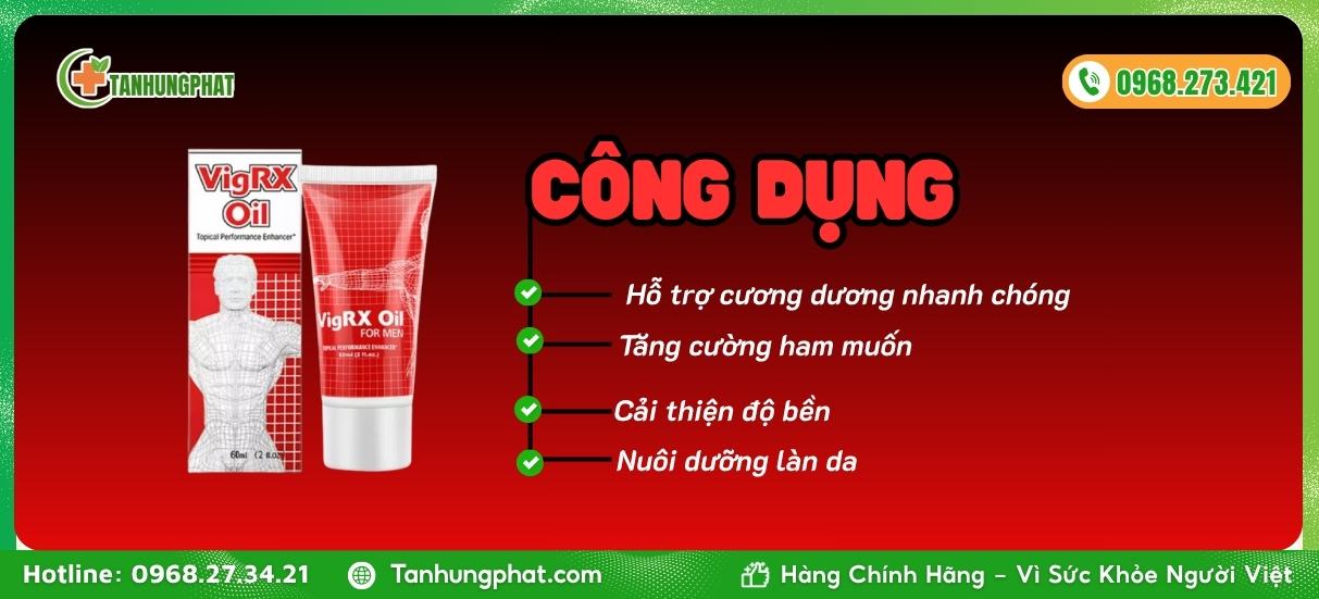 Công dụng sản phẩm VigRX Oil For Men