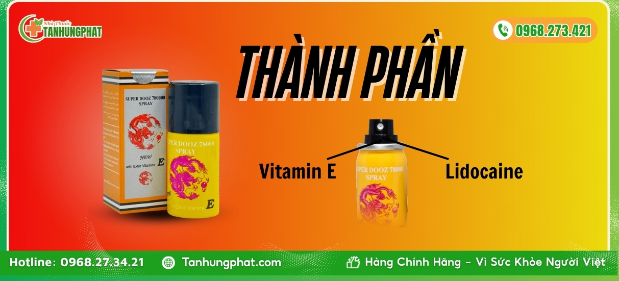 Thành phần Super Dooz 78000 Spray