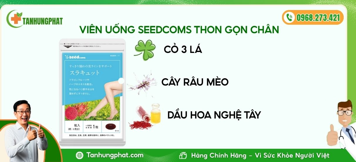 thành phần Seedcoms viên hỗ trợ thon gọn chân surakyuto