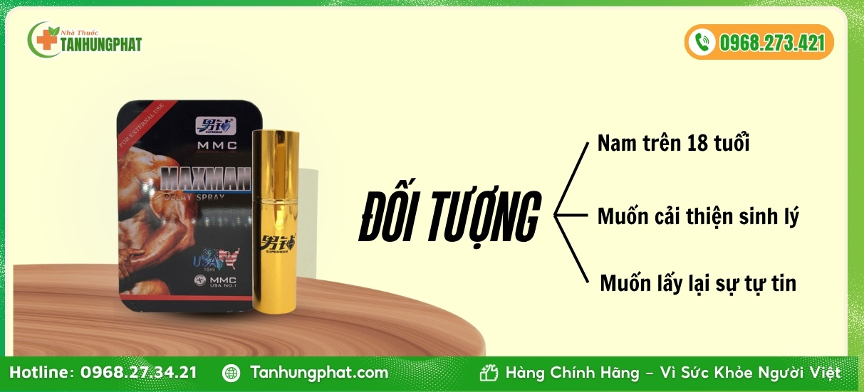 Đối tượng sử dụng sản phẩm chai xịt Maxman