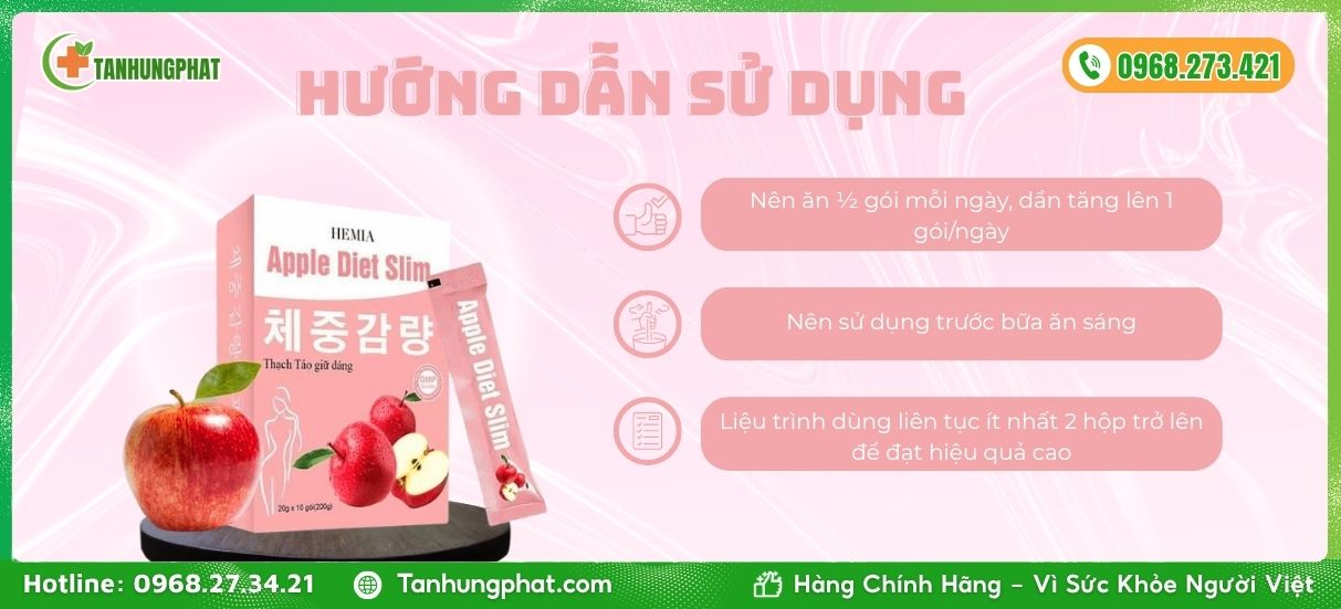 thạch táo hemia apple diet slim