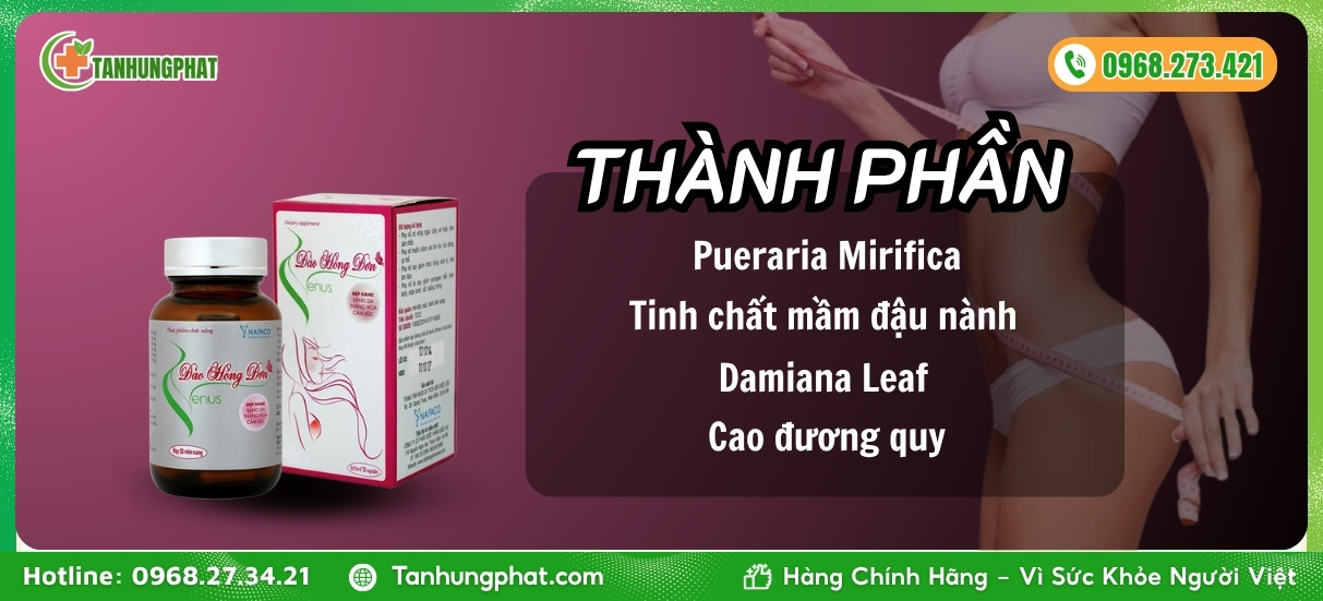 Thành phần viên sủi Đào Hồng Đơn Venus