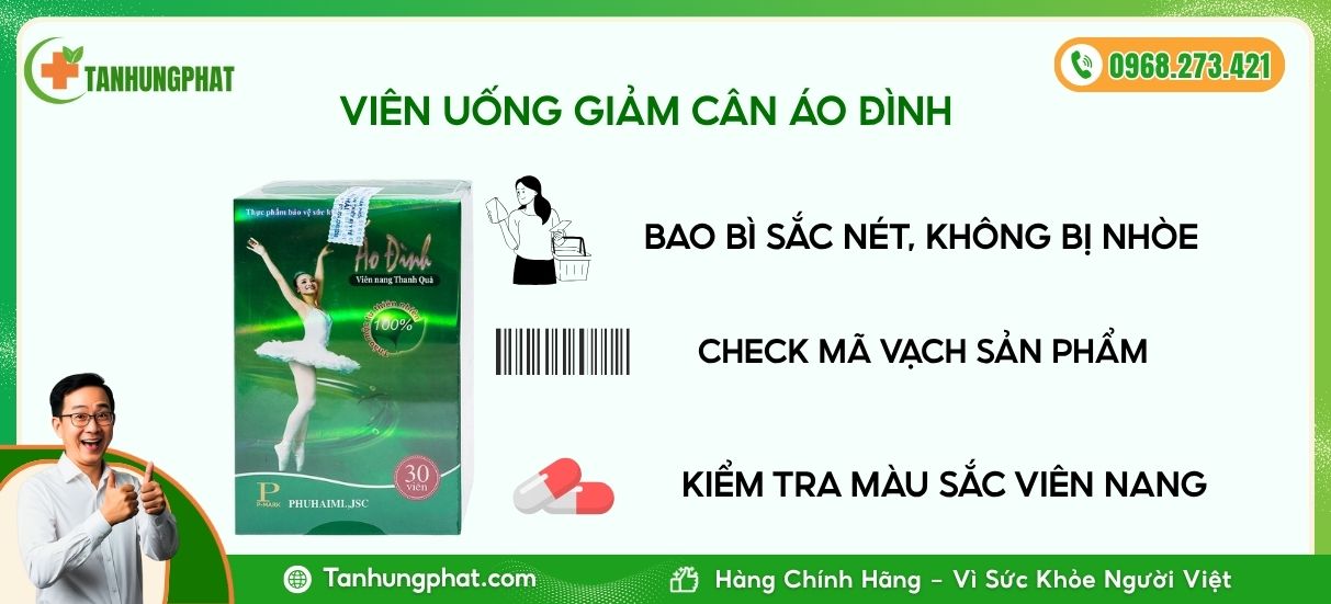 check thật giả sản phẩm giảm cân áo đình