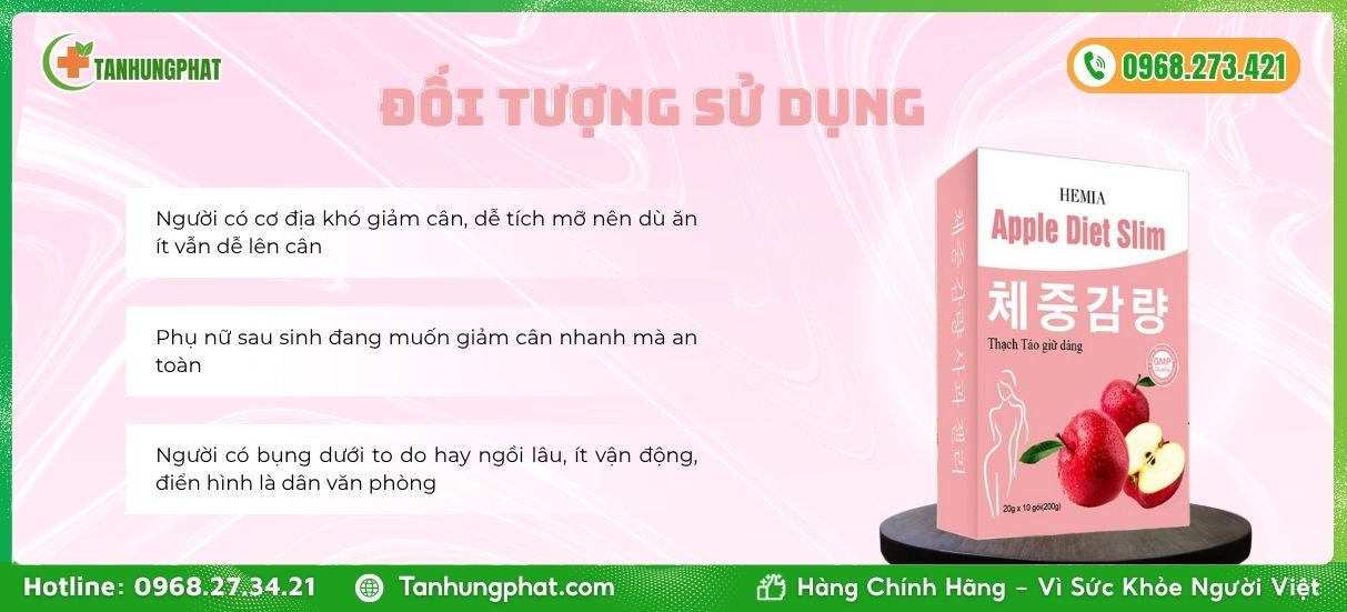 thạch táo hemia apple diet slim