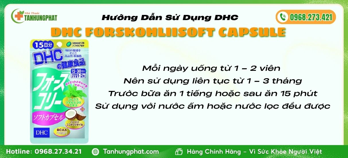 Hướng Dẫn Sử Dụng DHC Forskohlii Soft Capsule