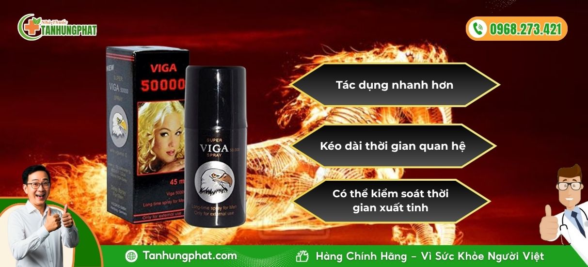 công dụng super viga men xịt chống xuất tính sớm