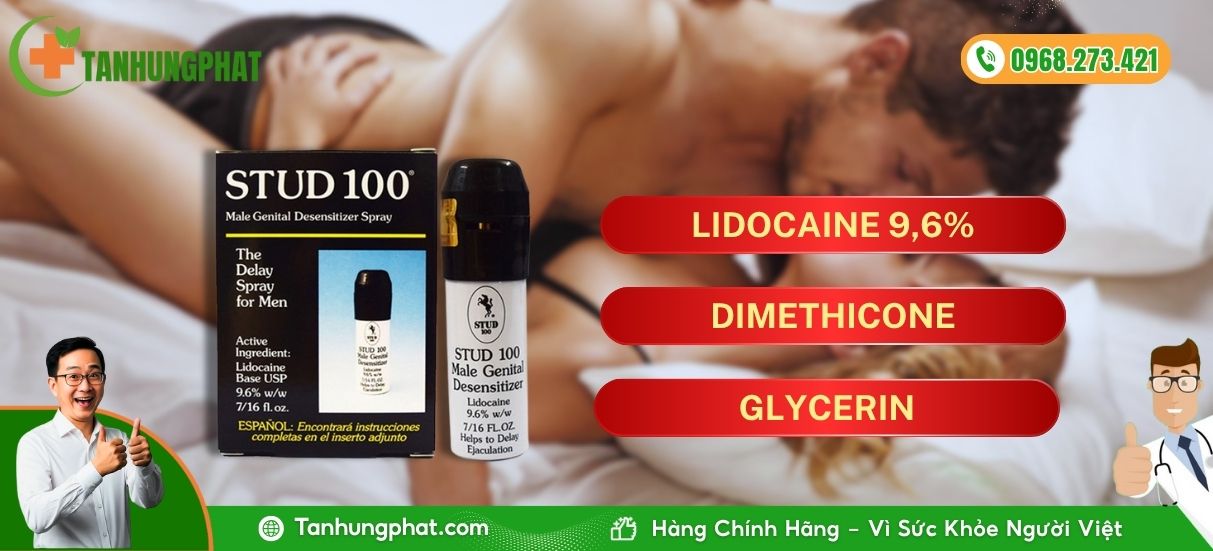 thành phần stud100 men xịt chống xuất tính sớm