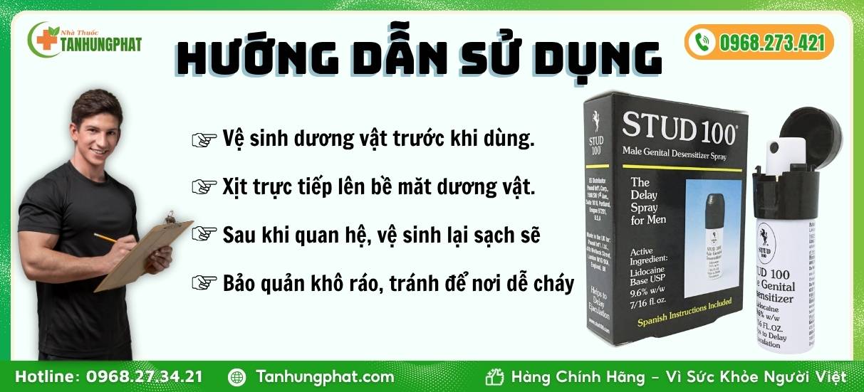 Hướng dẫn sử dụng chai xịt Stud 100 đúng cách