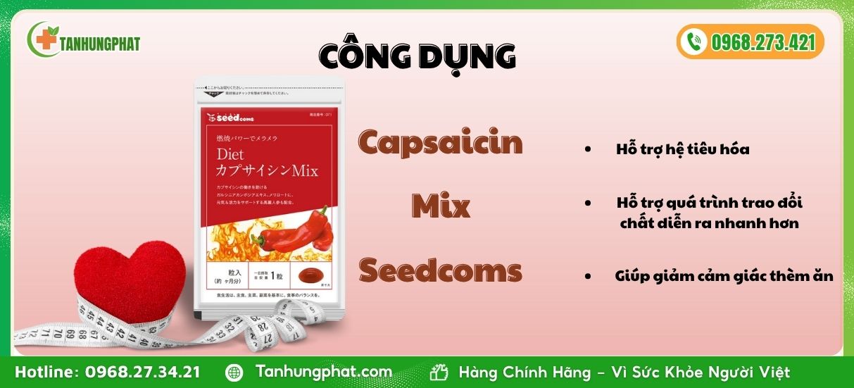 Công dụng chính của Capsaicin Mix Seedcoms