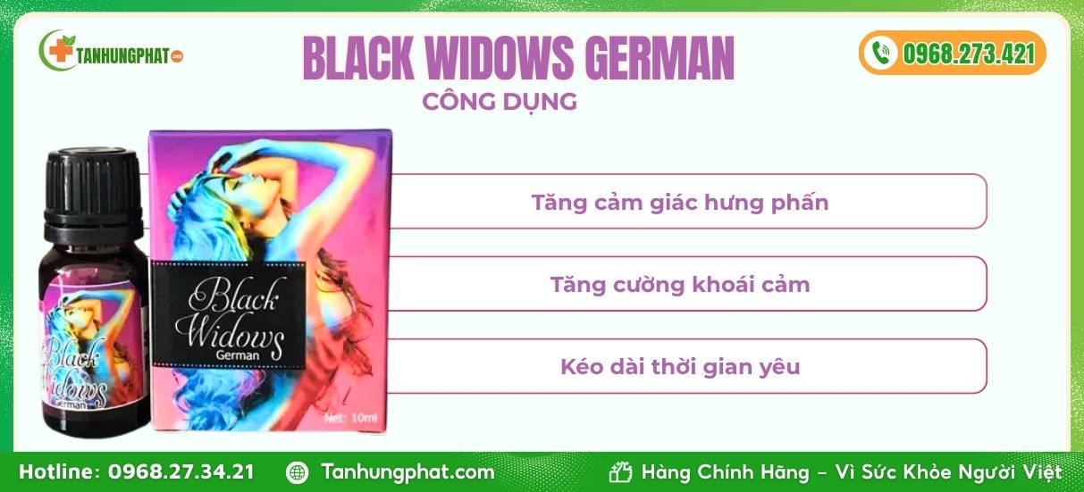 Công dụng Nước uống kích thích Black Widows German