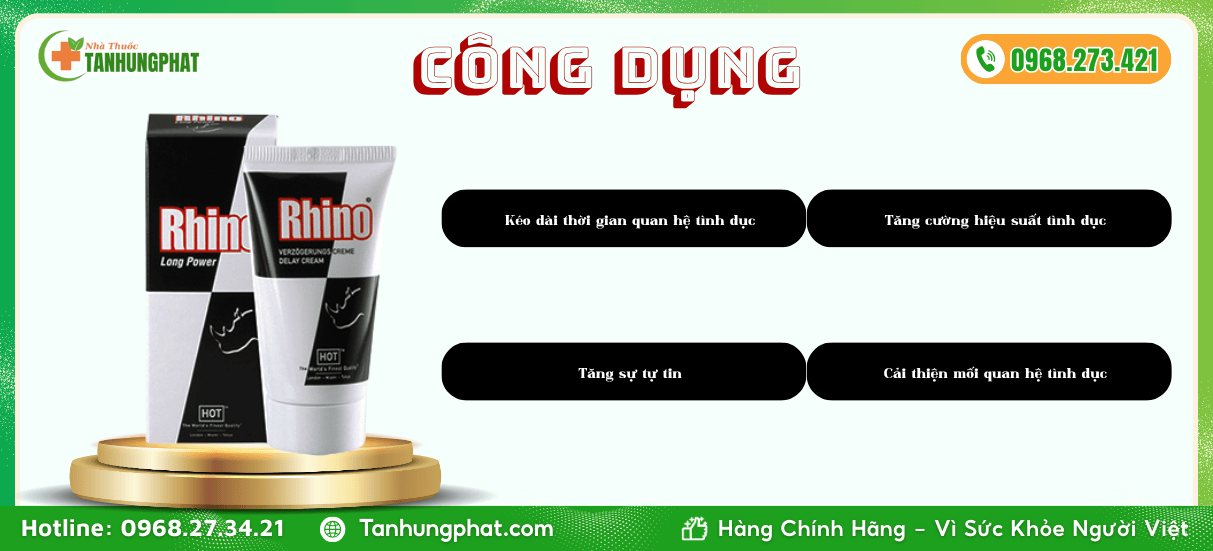 Công dụng Kem tê giác Rhino