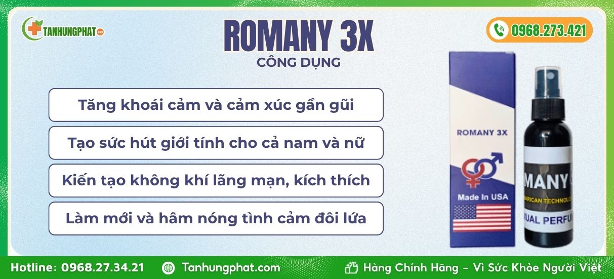 Công dụng Nước hoa Romany 3x