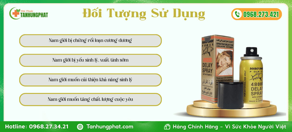 Đối tượng sử dụng 48000 Delay Spray