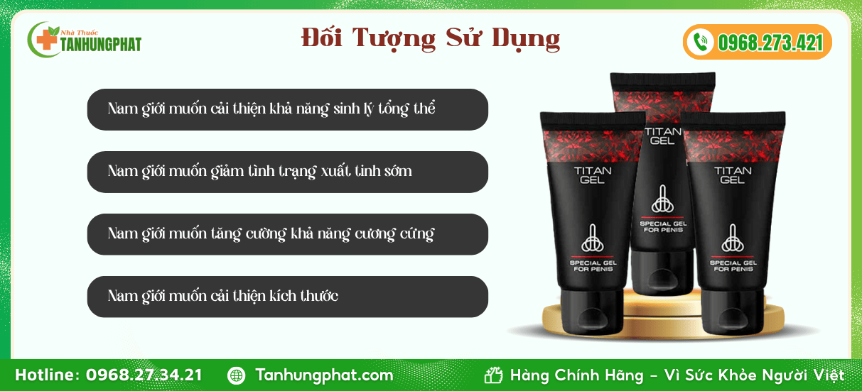 Đối tượng sử dụng Titan Gel 