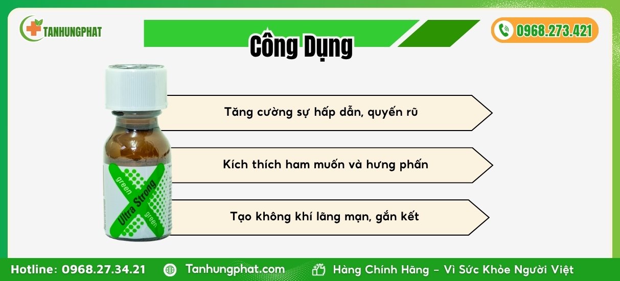 Công dụng của Nước Hoa Kích Dục Nữ Green Strong (MS51)