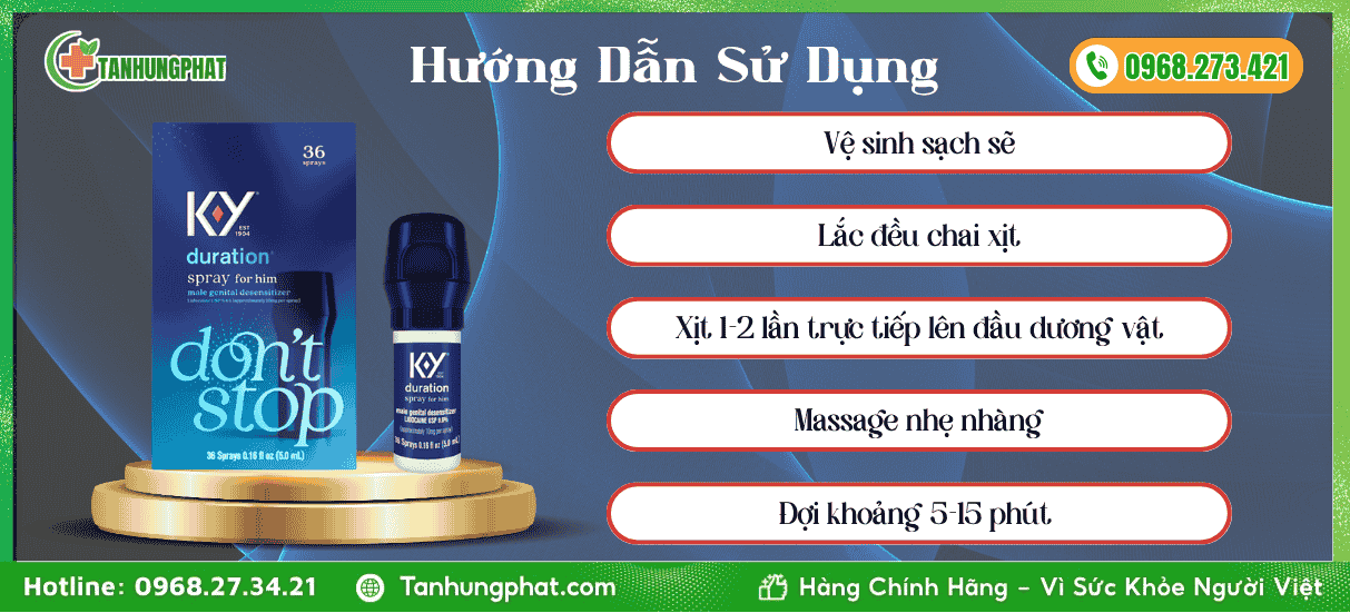 Hướng Dẫn Sử Dụng Durex KY Duration Spray