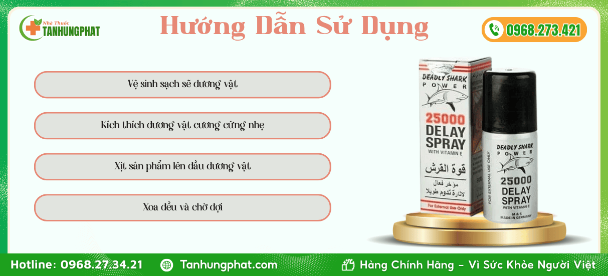 Hướng dẫn sử dụng 25000 Delay Spray