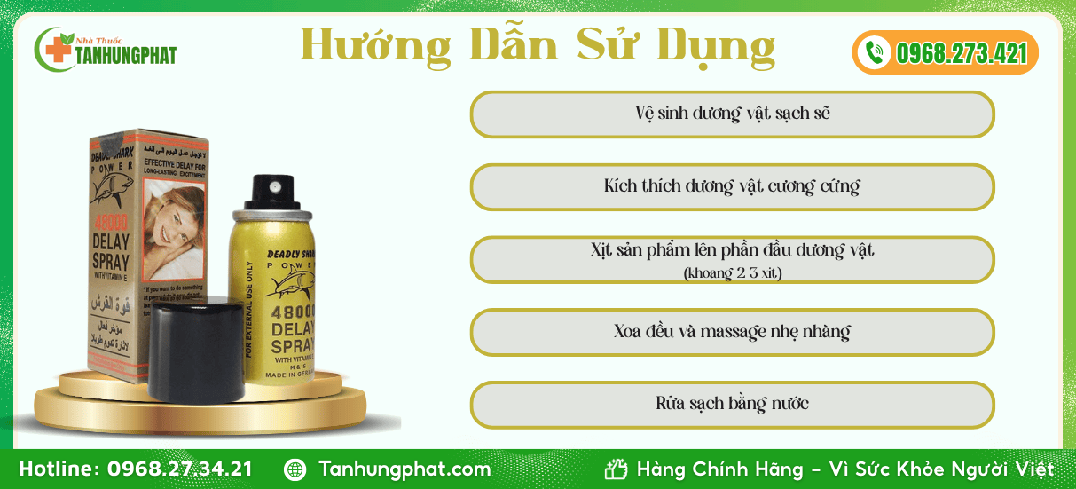 Hướng dẫn sử dụng 48000 Delay Spray