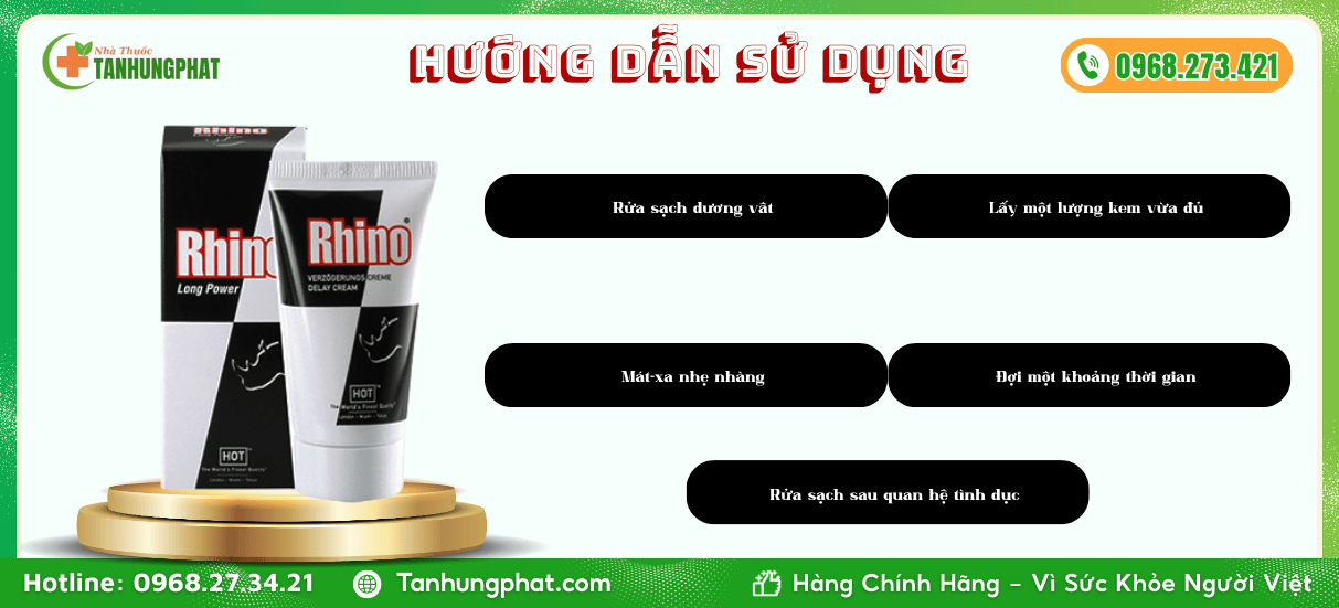 Hướng dẫn sử dụng Kem tê giác Rhino