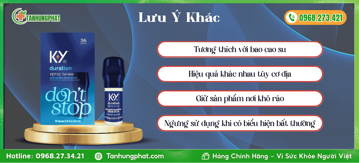 Lưu Ý Khác Của Durex KY Duration Spray