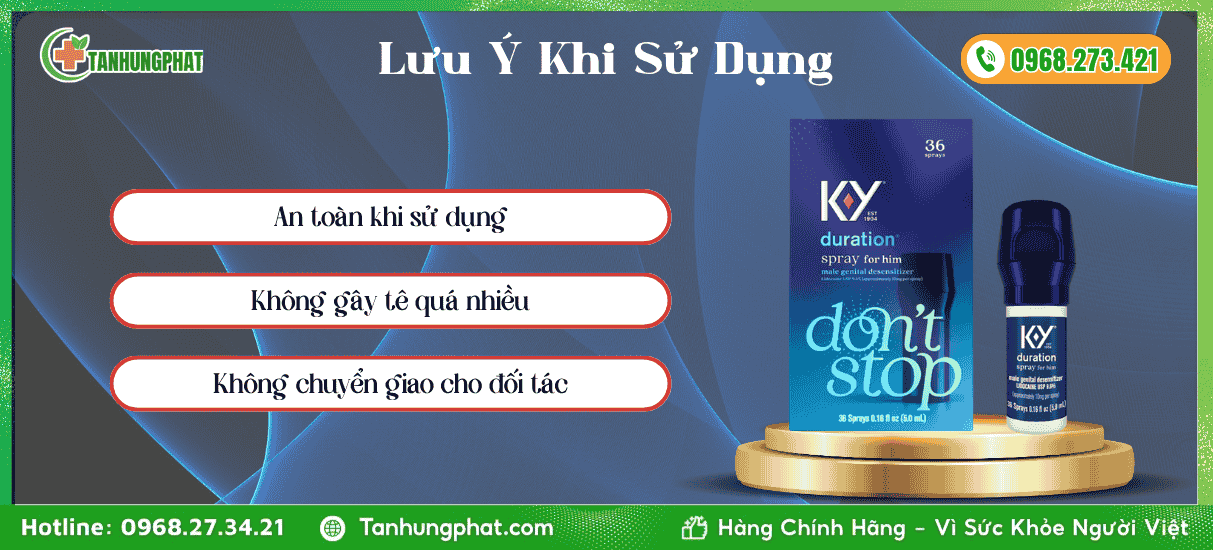 Lưu Ý Khi Sử Dụng Durex KY Duration Spray