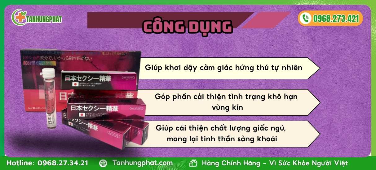 Công dụng của Nước Uống Hỗ Trợ Ham Muốn Nữ Nhật Bản 