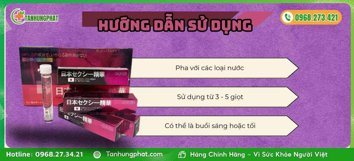Hướng dẫn sử dụng Nước Uống Hỗ Trợ Ham Muốn Nữ Nhật Bản 