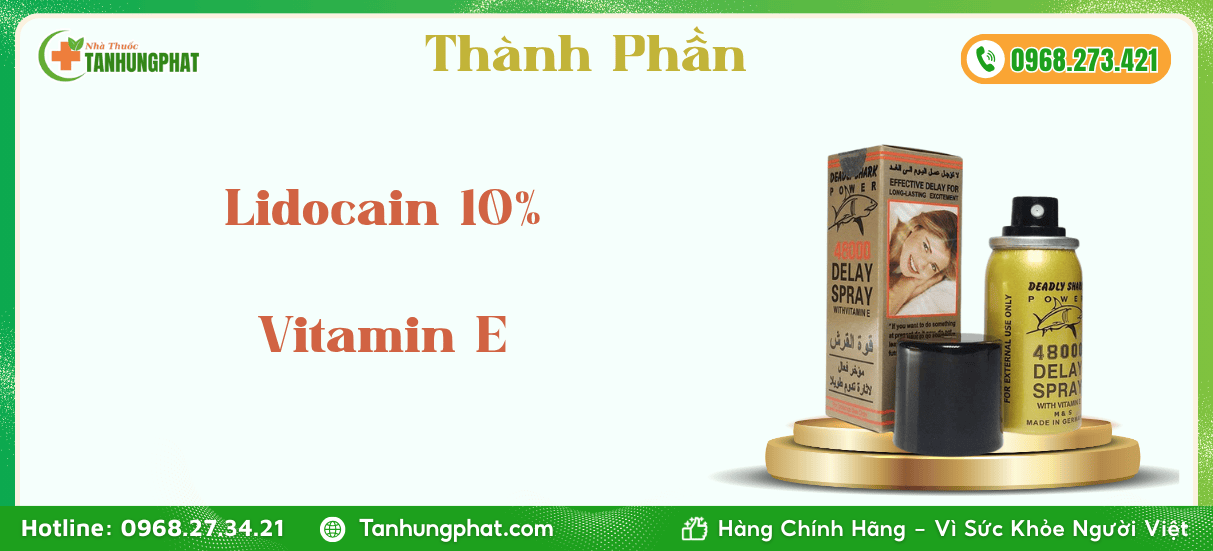 Thành phần 48000 Delay Spray